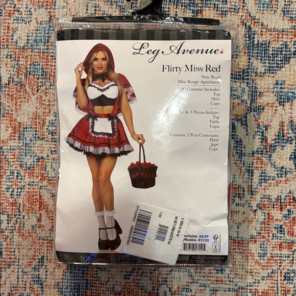 Leg Avenue Flirty Miss Red Little Red Riding Hood Costume SZ XS NIB - Picture 3 of 5